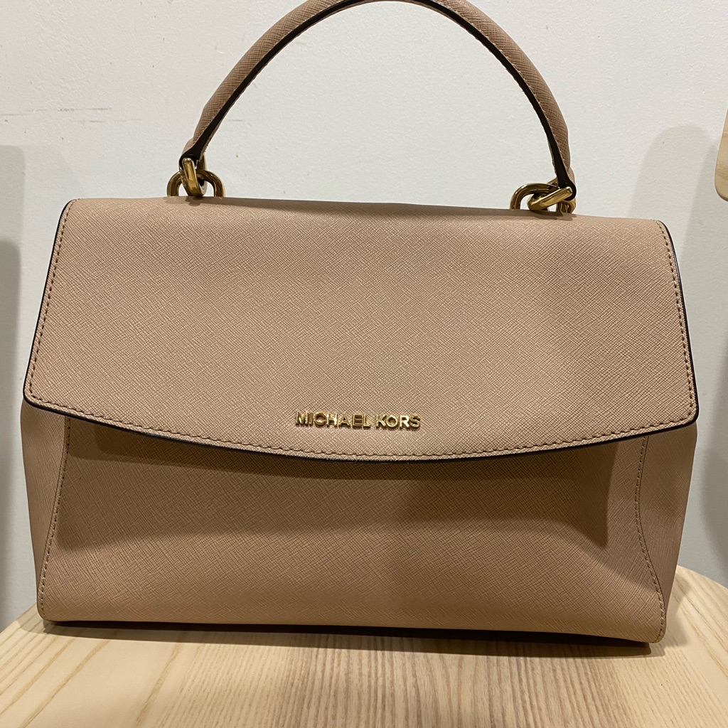 Michael Kors Ava Satchel Saffiano Leather Medium Pink Long Strap